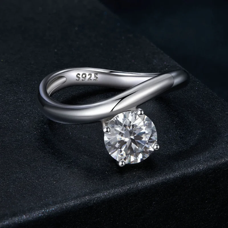 (imagine pentru) PANDORA Tip Simple 1ct Inel moissanit (cu un certificat) - MSR050 - Vizualizare 3