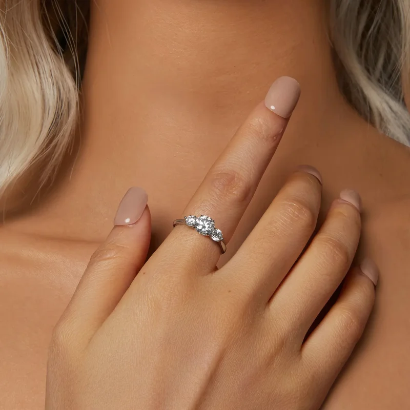 (imagine pentru) Inel Moissanite Style Romantic 1ct PANDORA (cu un certificat) - MSR051-E - Vizualizare 5