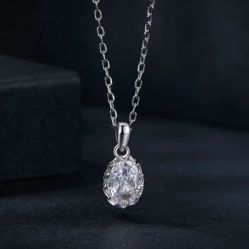 (imagine pentru) PANDORA Tip Brilliant Beauty 1ct Moissanite Colier (cu un certificat) - MSN035 - Vizualizare 3