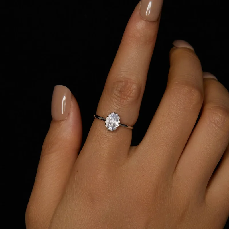 (imagine pentru) PANDORA Tip Brilliant Beauty 1ct Moissanite Inel (cu un certificat) - MSR049 - Vizualizare 4