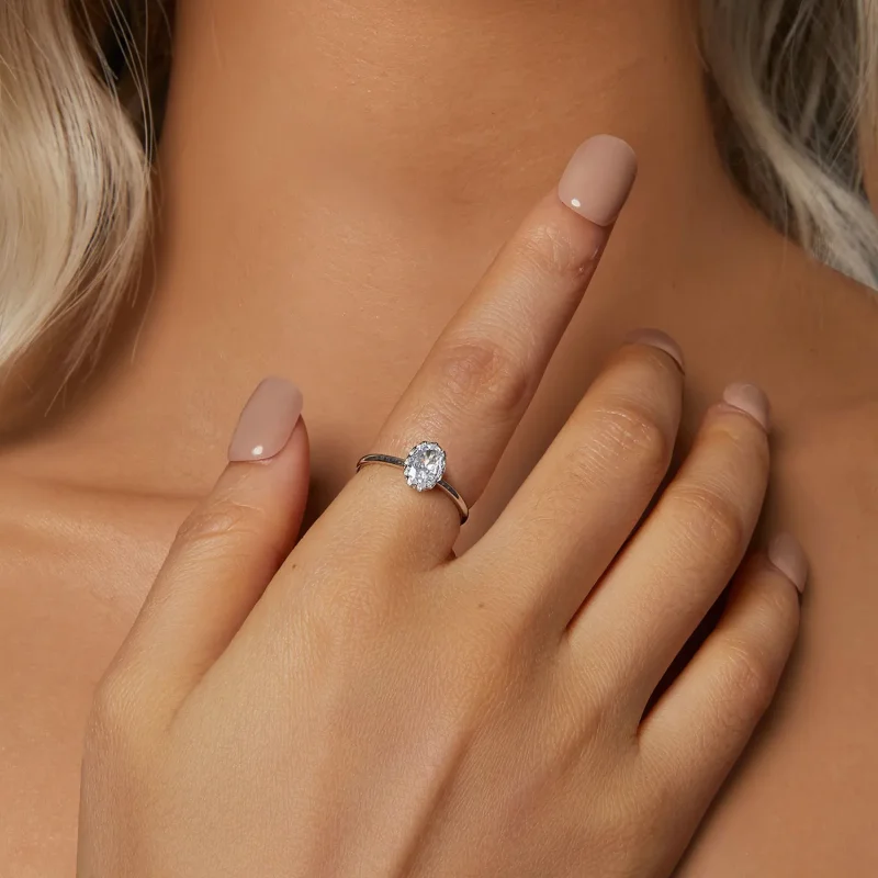 (imagine pentru) PANDORA Tip Brilliant Beauty 1ct Moissanite Inel (cu un certificat) - MSR049 - Vizualizare 5