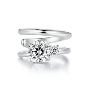 (imagine pentru) PANDORA Tip Double Moissanite Ear Cuff (cu un certificat) - MSE058