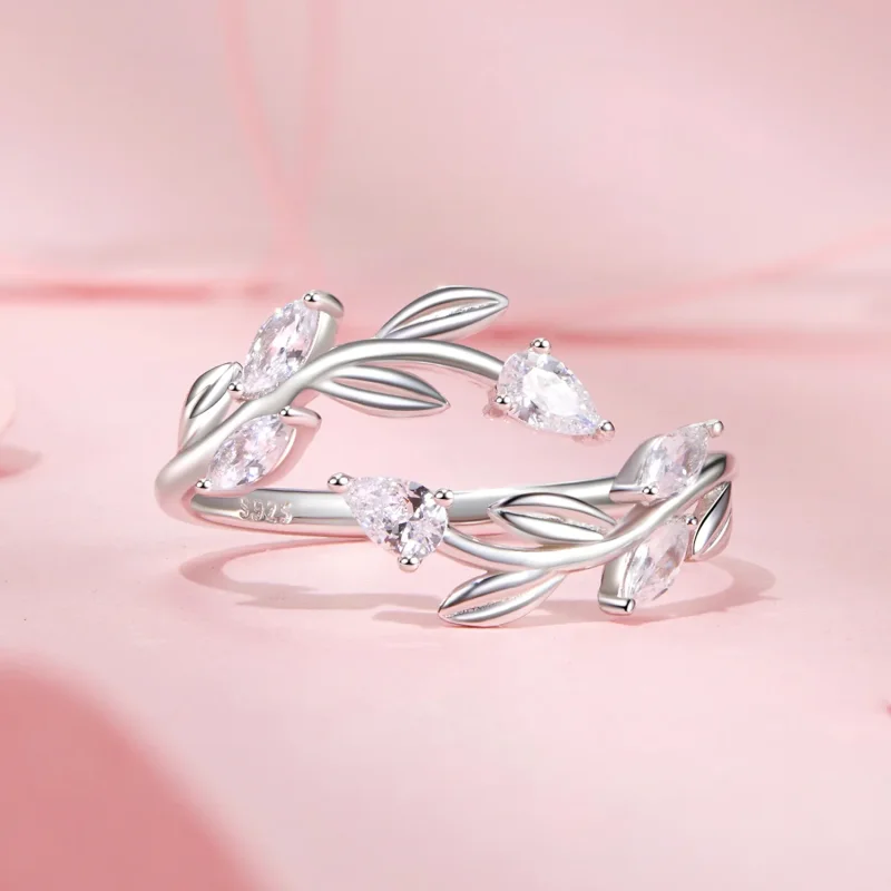(imagine pentru) PANDORA Tip Leaf Wrap Open Ring - BSR552-E - Vizualizare 3