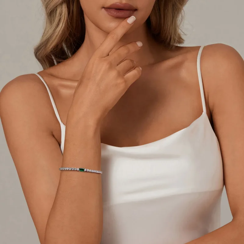 (imagine pentru) Bratara Eleganta Smarald Stil PANDORA - BSB179 - Vizualizare 6
