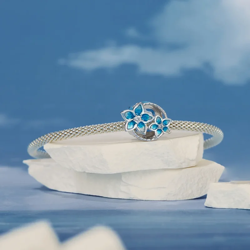 (imagine pentru) Stil PANDORA Breloc cu flori mici de delphinium - BSC1029 - Vizualizare 5