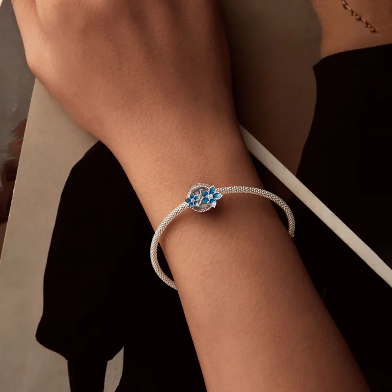 (imagine pentru) Stil PANDORA Breloc cu flori mici de delphinium - BSC1029 - Vizualizare 6