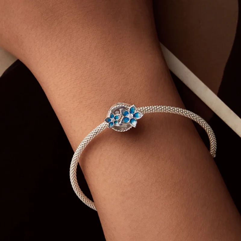 (imagine pentru) Stil PANDORA Breloc cu flori mici de delphinium - BSC1029 - Vizualizare 7
