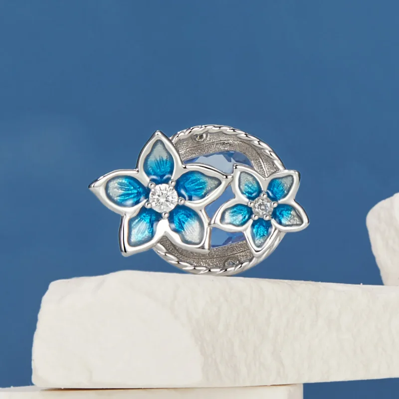 (imagine pentru) Stil PANDORA Breloc cu flori mici de delphinium - BSC1029 - Vizualizare 8