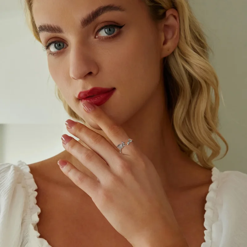 (imagine pentru) Stil PANDORA Conca Inel deschis - BSR554-E - Vizualizare 7