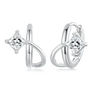 (imagine pentru) Agrafe pentru urechi PANDORA Style Square din zirconiu cu strat dublu - BSE1052
