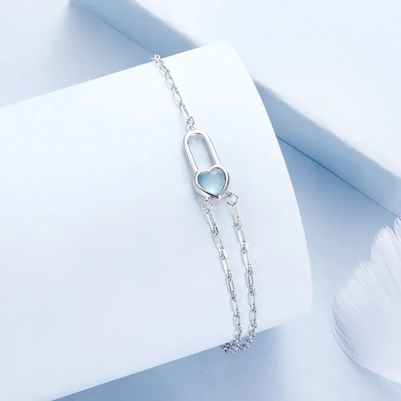(imagine pentru) Brățară Acvamarin Natural Stil PANDORA - BSB191 - Vizualizare 2