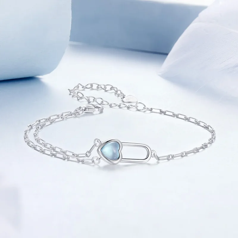 (imagine pentru) Brățară Acvamarin Natural Stil PANDORA - BSB191 - Vizualizare 4