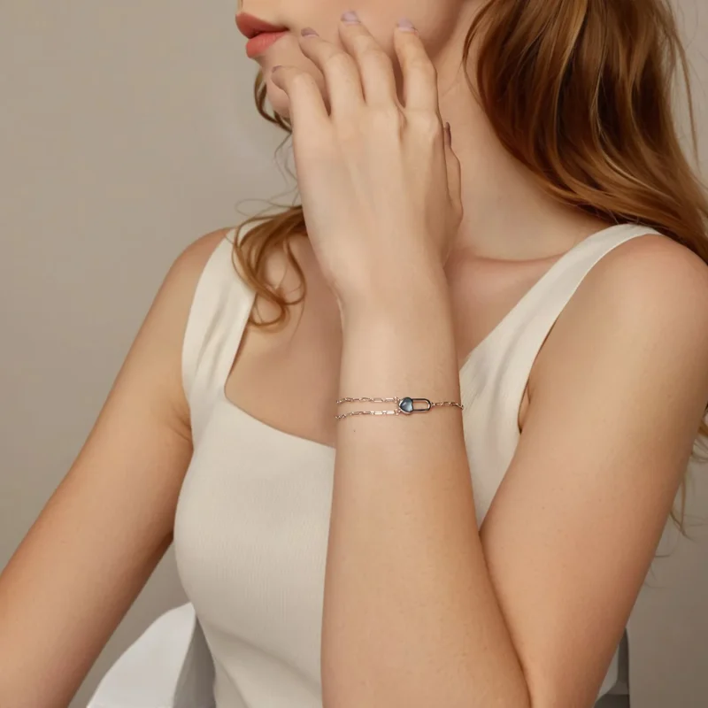 (imagine pentru) Brățară Acvamarin Natural Stil PANDORA - BSB191 - Vizualizare 8