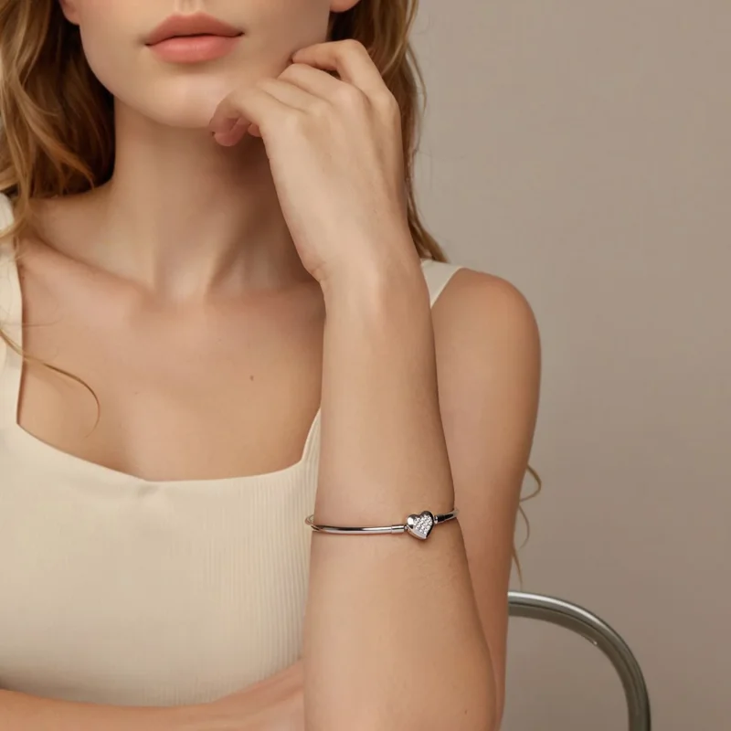 (imagine pentru) Brățară PANDORA Style Heart Basic - BSB192 - Vizualizare 8