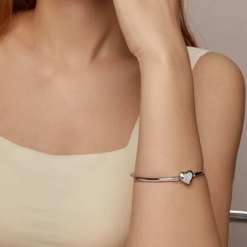 (imagine pentru) Brățară PANDORA Style Heart Basic - BSB192 - Vizualizare 9