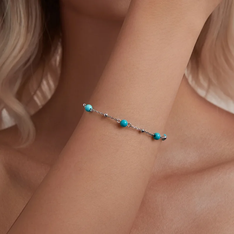 (imagine pentru) Bratara Stil Turcoaz PANDORA - BSB197 - Vizualizare 5