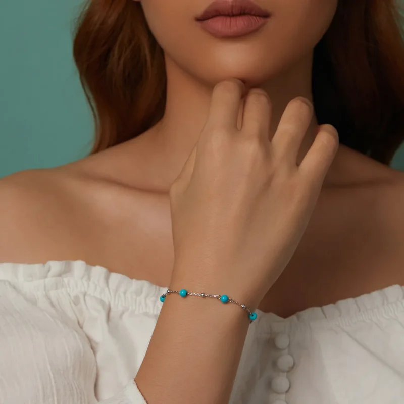(imagine pentru) Bratara Stil Turcoaz PANDORA - BSB197 - Vizualizare 10