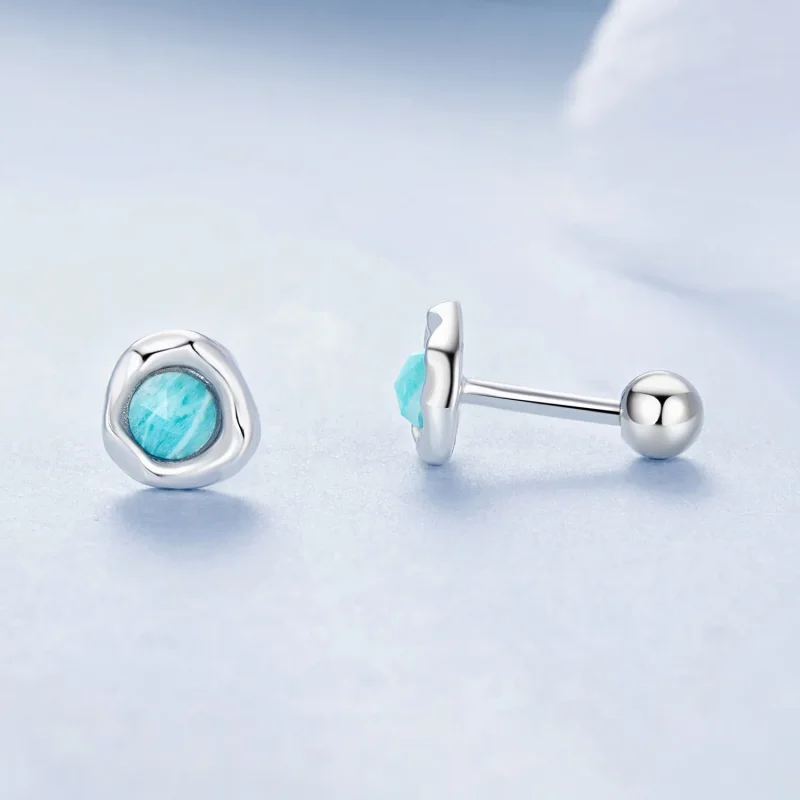 (imagine pentru) Cercei Amazonite Stil PANDORA - BSE1056 - Vizualizare 4