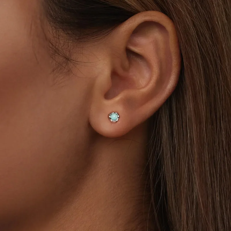 (imagine pentru) Cercei Amazonite Stil PANDORA - BSE1056 - Vizualizare 6