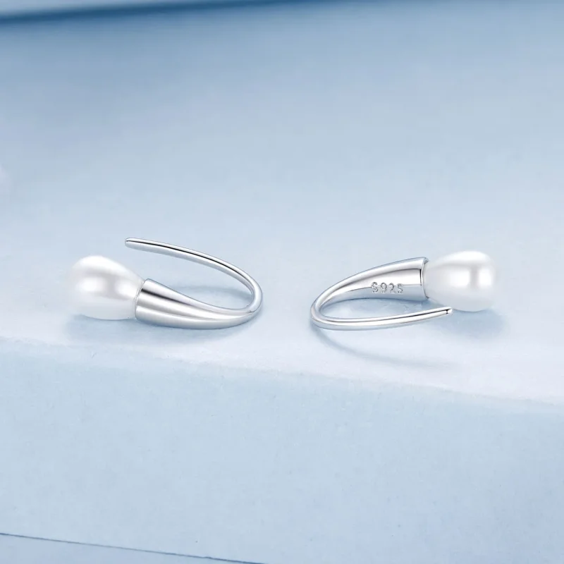 (imagine pentru) Cercei cu perle în formă de lacrimă în stil PANDORA - BSE1054 - Vizualizare 2