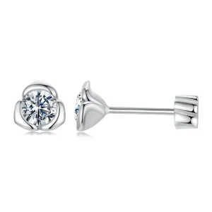 (imagine pentru) Cercei cu trandafir Moissanite Stil PANDORA (cu un certificat) - MSE071