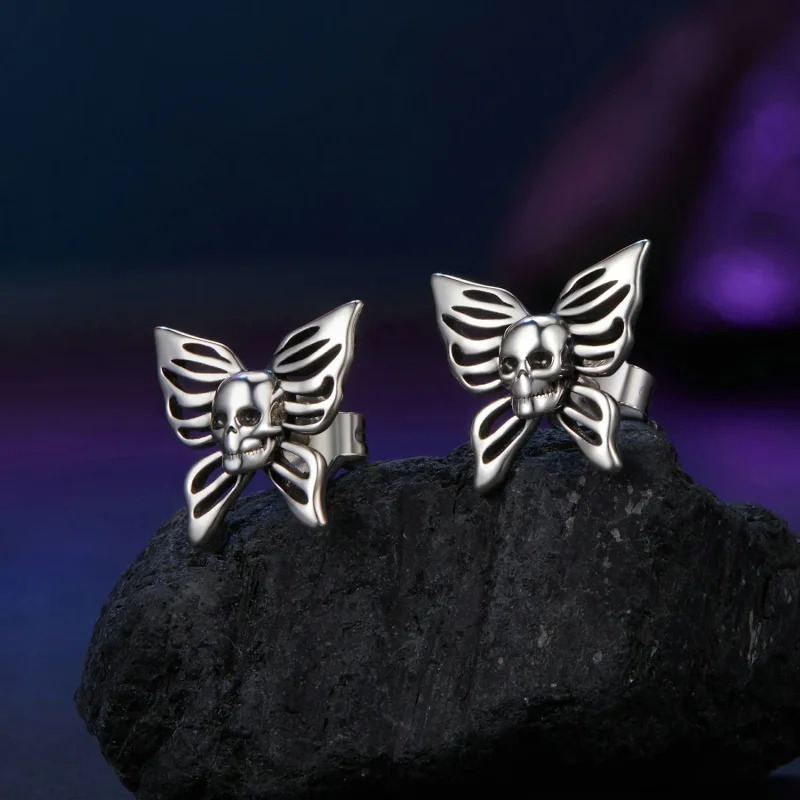 (imagine pentru) Cercei Fluture Skull Stil PANDORA - SCE1798 - Vizualizare 2