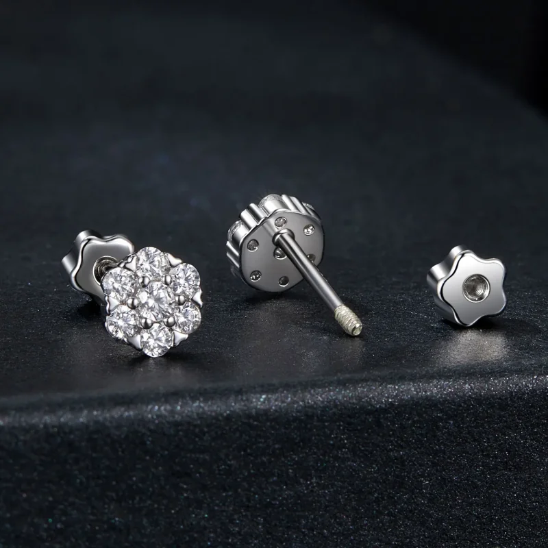 (imagine pentru) Cercei Moissanite Style PANDORA (cu un certificat) - MSE059 - Vizualizare 2