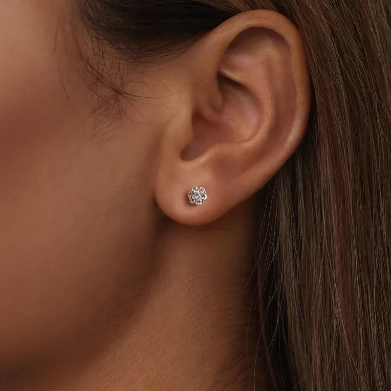(imagine pentru) Cercei Moissanite Style PANDORA (cu un certificat) - MSE059 - Vizualizare 6
