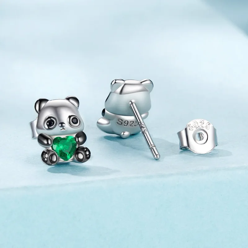 (imagine pentru) Cercei Panda Stil Inimă PANDORA - SCE1775 - Vizualizare 2