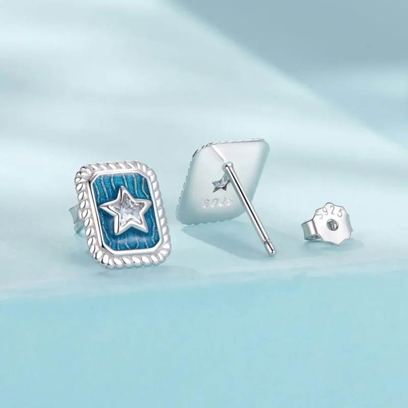 (imagine pentru) Cercei PANDORA Style Star Retro - SCE1796 - Vizualizare 2