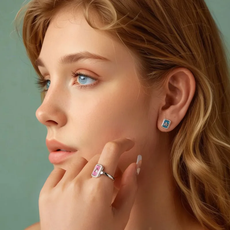(imagine pentru) Cercei PANDORA Style Star Retro - SCE1796 - Vizualizare 8