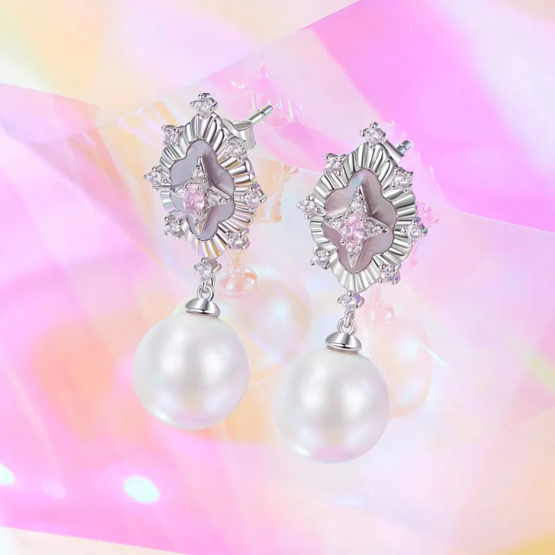 (imagine pentru) Cercei roz Starlight stil PANDORA - YIE246 - Vizualizare 2