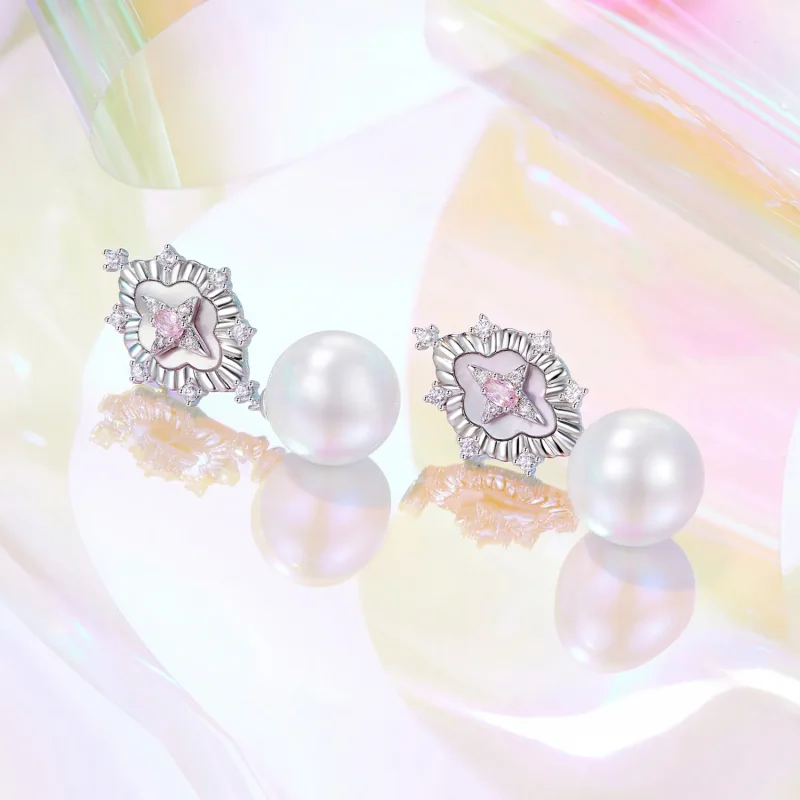(imagine pentru) Cercei roz Starlight stil PANDORA - YIE246 - Vizualizare 3