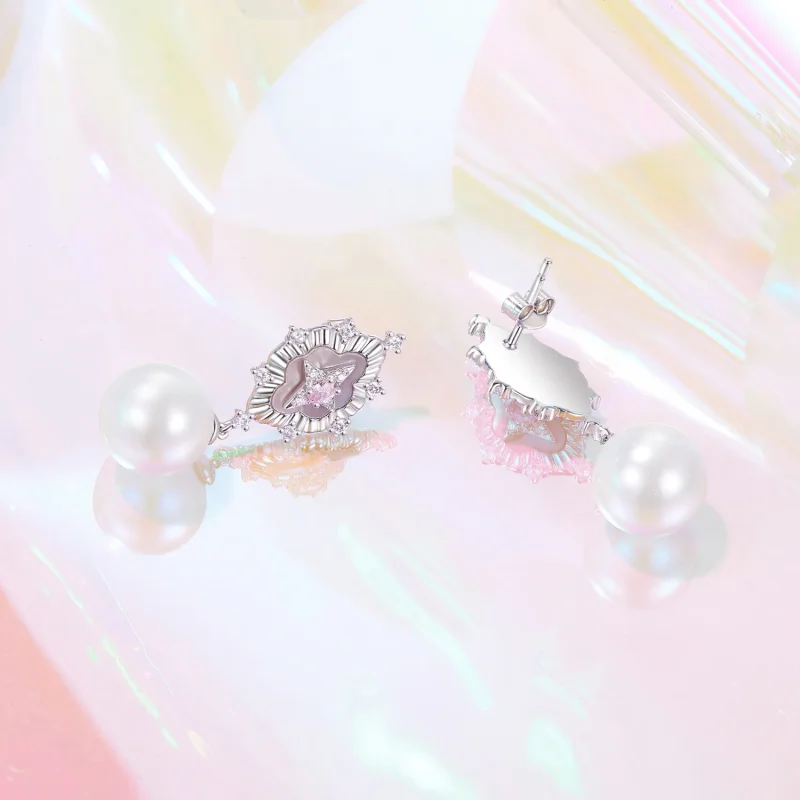 (imagine pentru) Cercei roz Starlight stil PANDORA - YIE246 - Vizualizare 4