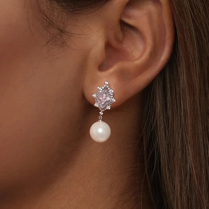 (imagine pentru) Cercei roz Starlight stil PANDORA - YIE246 - Vizualizare 6