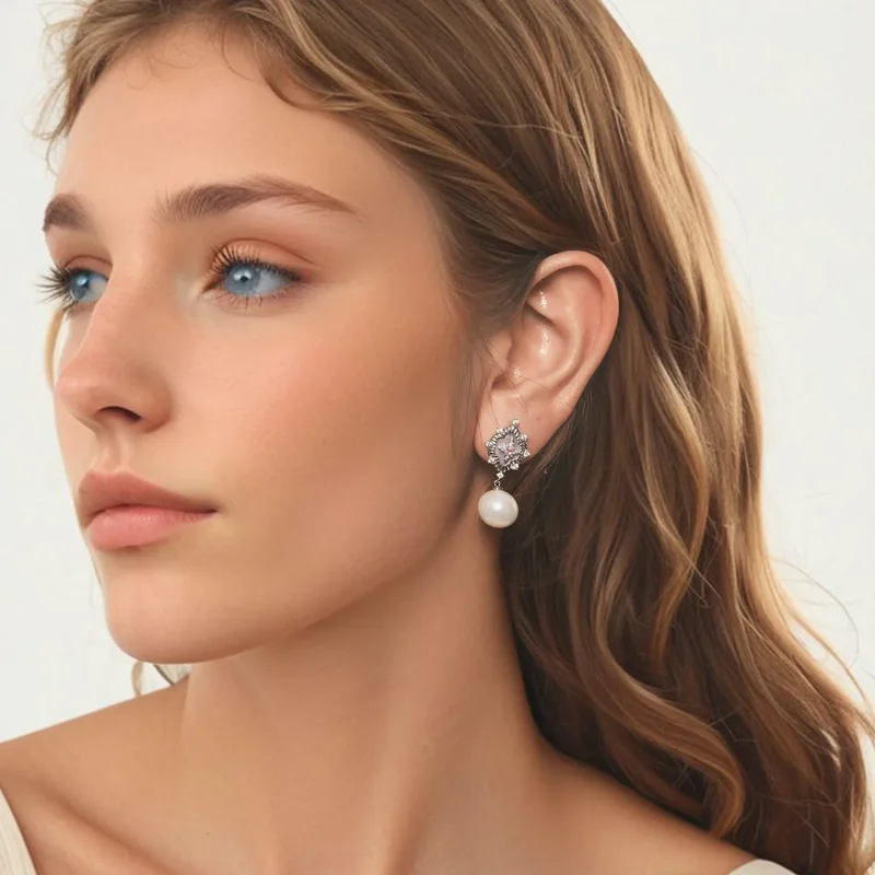 (imagine pentru) Cercei roz Starlight stil PANDORA - YIE246 - Vizualizare 7