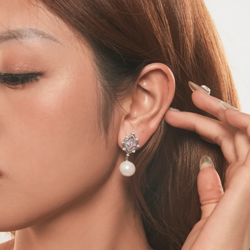 (imagine pentru) Cercei roz Starlight stil PANDORA - YIE246 - Vizualizare 10