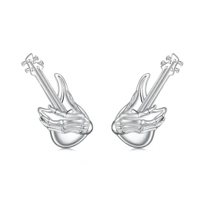 (imagine pentru) Cercei Skeleton Hand Bass Stil PANDORA - SCE1806