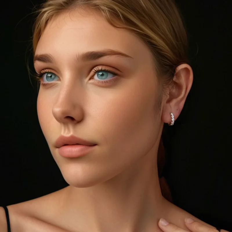 (imagine pentru) Cercei Sparkling Stil PANDORA (un certificat) - MSE069 - Vizualizare 7