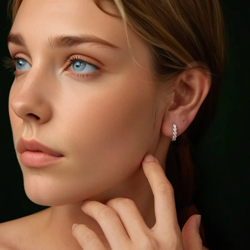 (imagine pentru) Cercei Sparkling Stil PANDORA (un certificat) - MSE069 - Vizualizare 8