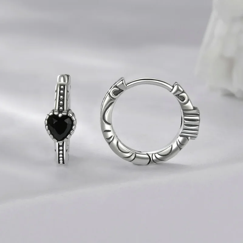 (imagine pentru) Cercei stil PANDORA Heart of Night - SCE1800 - Vizualizare 2