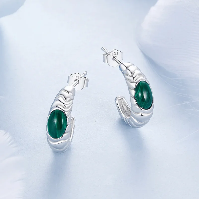 (imagine pentru) Cercei stil PANDORA Malachite - BSE1057 - Vizualizare 3