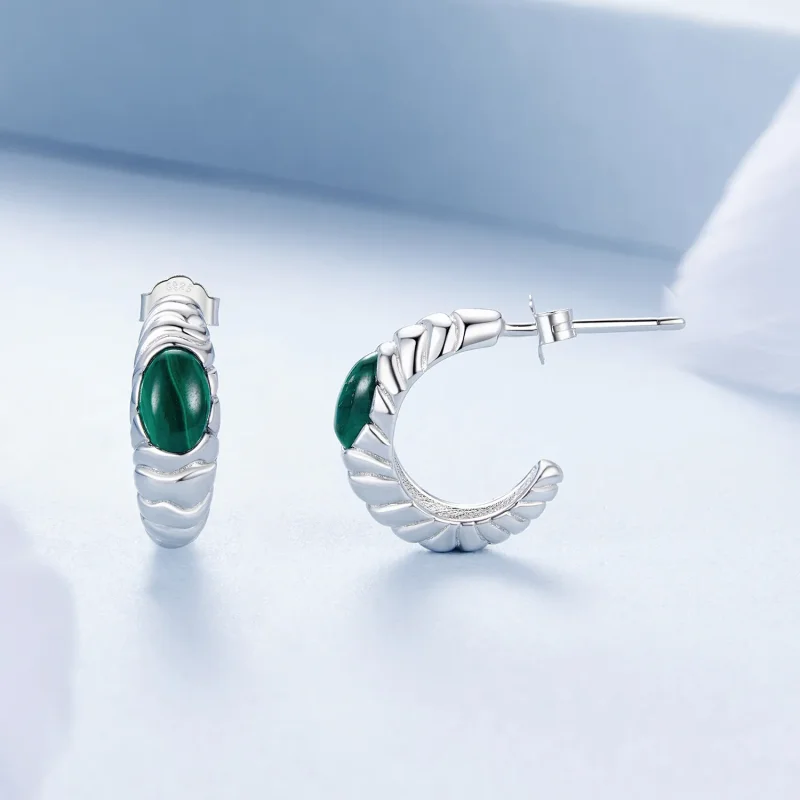 (imagine pentru) Cercei stil PANDORA Malachite - BSE1057 - Vizualizare 4