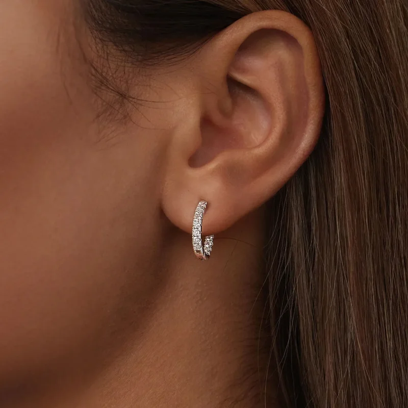 (imagine pentru) Cercei strălucitori stil PANDORA Moissanite (cu un certificat) - MSE060 - Vizualizare 6