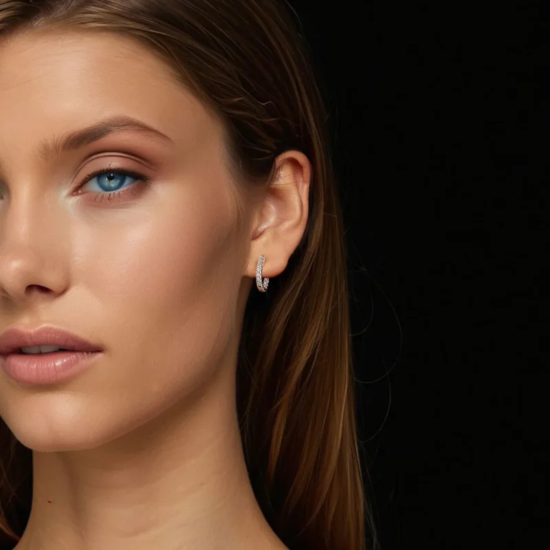 (imagine pentru) Cercei strălucitori stil PANDORA Moissanite (cu un certificat) - MSE060 - Vizualizare 7