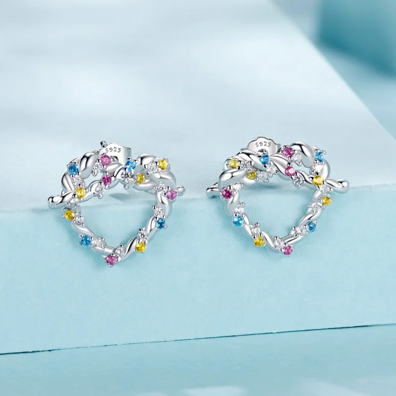 (imagine pentru) Cercei tip PANDORA Heart Twist - SCE1776 - Vizualizare 2