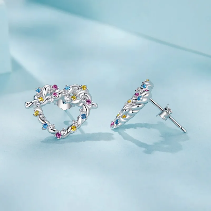(imagine pentru) Cercei tip PANDORA Heart Twist - SCE1776 - Vizualizare 4