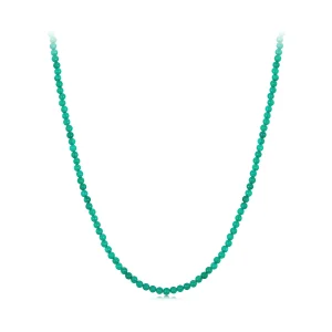 (imagine pentru) Colier claviculă cu agat verde stil PANDORA - BSN403