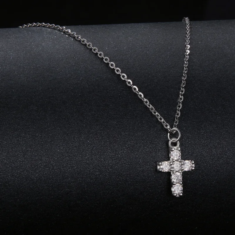 (imagine pentru) Colier Cruce Stil PANDORA (cu un certificat) - MSN039 - Vizualizare 2