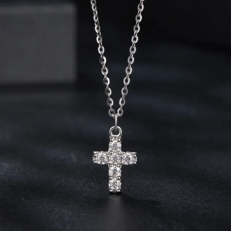 (imagine pentru) Colier Cruce Stil PANDORA (cu un certificat) - MSN039 - Vizualizare 3